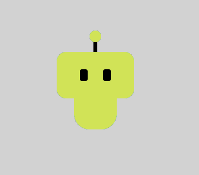 gray background and chartreuse robot